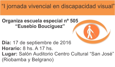 I Jornada Vivencial en Discapacidad Visual